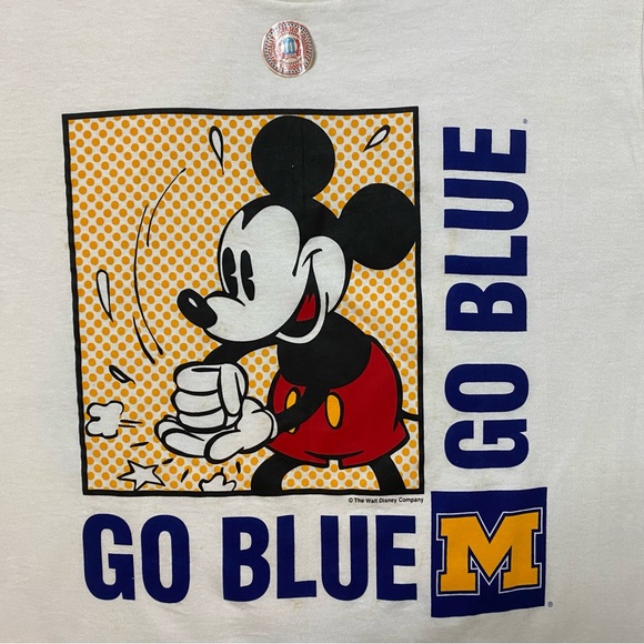 Vintage Michigan Wolverines Mickey Mouse Shirt NOS - Picture 2 of 4